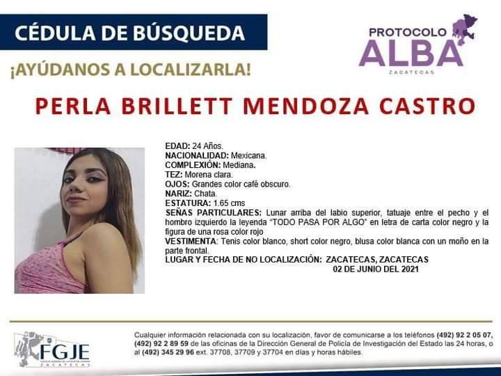 Nada se sabe a&uacute;n del paradero de Perla Brillet