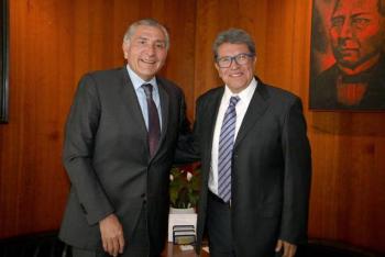 Monreal y Ad&aacute;n Augusto analizan agenda legislativa